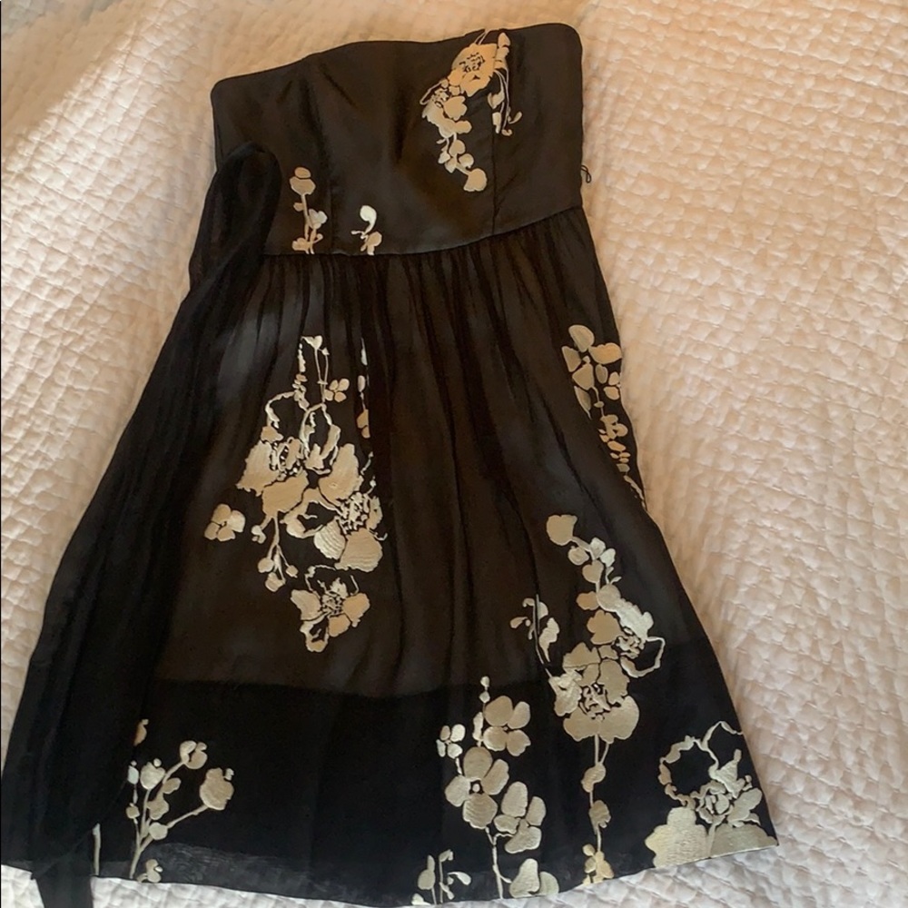 Black & white floral chiffons dress
